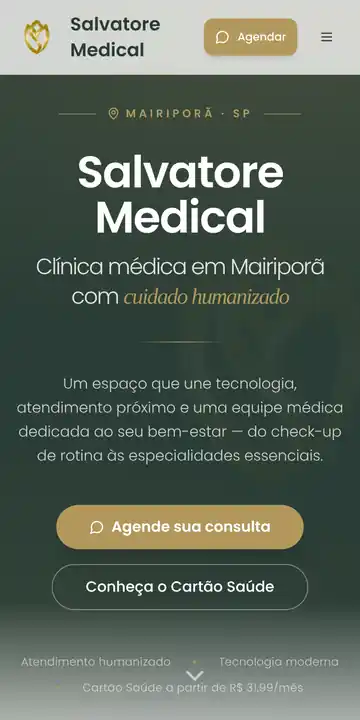 Site da Salvatore Medical no celular