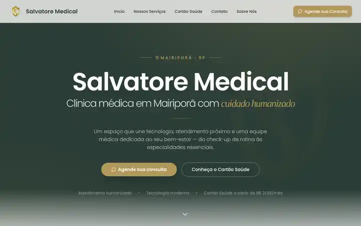 Página inicial do site da Salvatore Medical